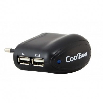Cargador de Pared 2 Puertos USB CoolBox UX-2